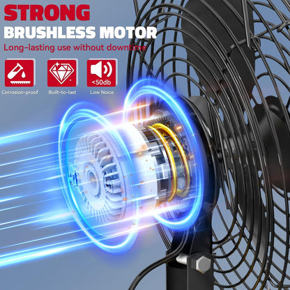 Ecarke 4" Clip Fan Compatible with Milwaukee 18V Battery (Tool Only) 3-Speed Cordless Clip-On Fan with 360° Rotation Low Noise Portable Desk Fan for Camping Jobsite Tent Fishing Outdoor