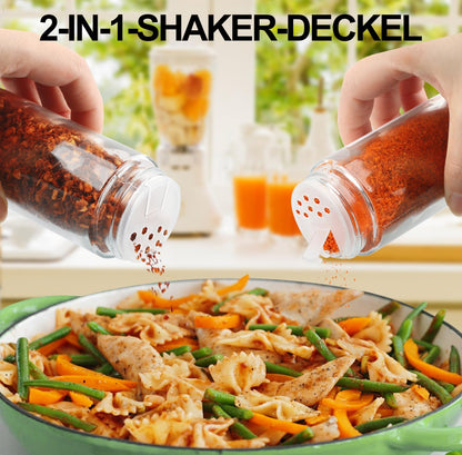 Glass Spice Jars with Bamboo Lid & 398 Label for Cabinet & Drawer Organizer | 24 pcs 4 fl oz Square Spice Bottles With Shaker Lids,Airtight Spice Containers Keep Fresh,Seasoning Containers Organization