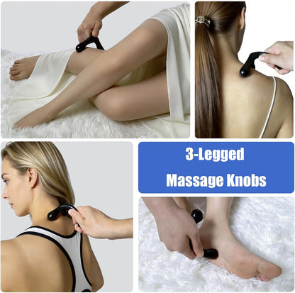 Trigger Point Massage Tool Set, 3-Piece Thumb Saver Massager with Ergonomic Grip, Handheld Self-Massage Knobs for Full Body Muscle Tension Relief, Deep Tissue Pressure Point Therapy