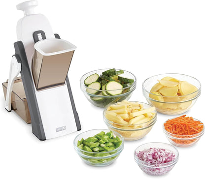 Dash Safe Slice Mandoline Slicer, Adjustable 30+ Combos, Aqua | Vegetable, Potato & Onion slicer, 1-8mm Thickness, Julienne, Matchstick & Dice Cuts, Folds Flat, Stainless Steel Blades