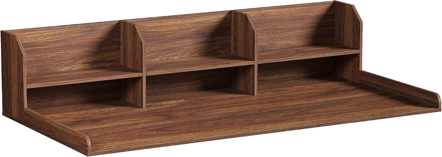 ChooChoo Washer Dryer Countertop, Adjustable Shelf, 2-Tier | Laundry Room Topper, Spacious Storage, For Folding Clothes & Efficient Organization, Walnut