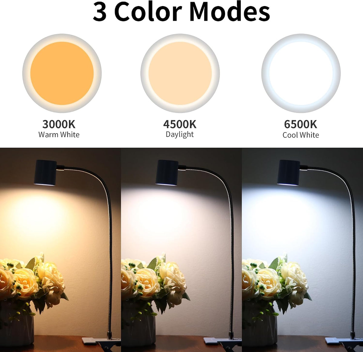 Desk Lamp USB Clip On Light,Book Lights for Reading at Night Clamp Light
