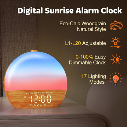 Sunrise Alarm Clock with Sound Machine - Natural Wake-Up Gradual Light
