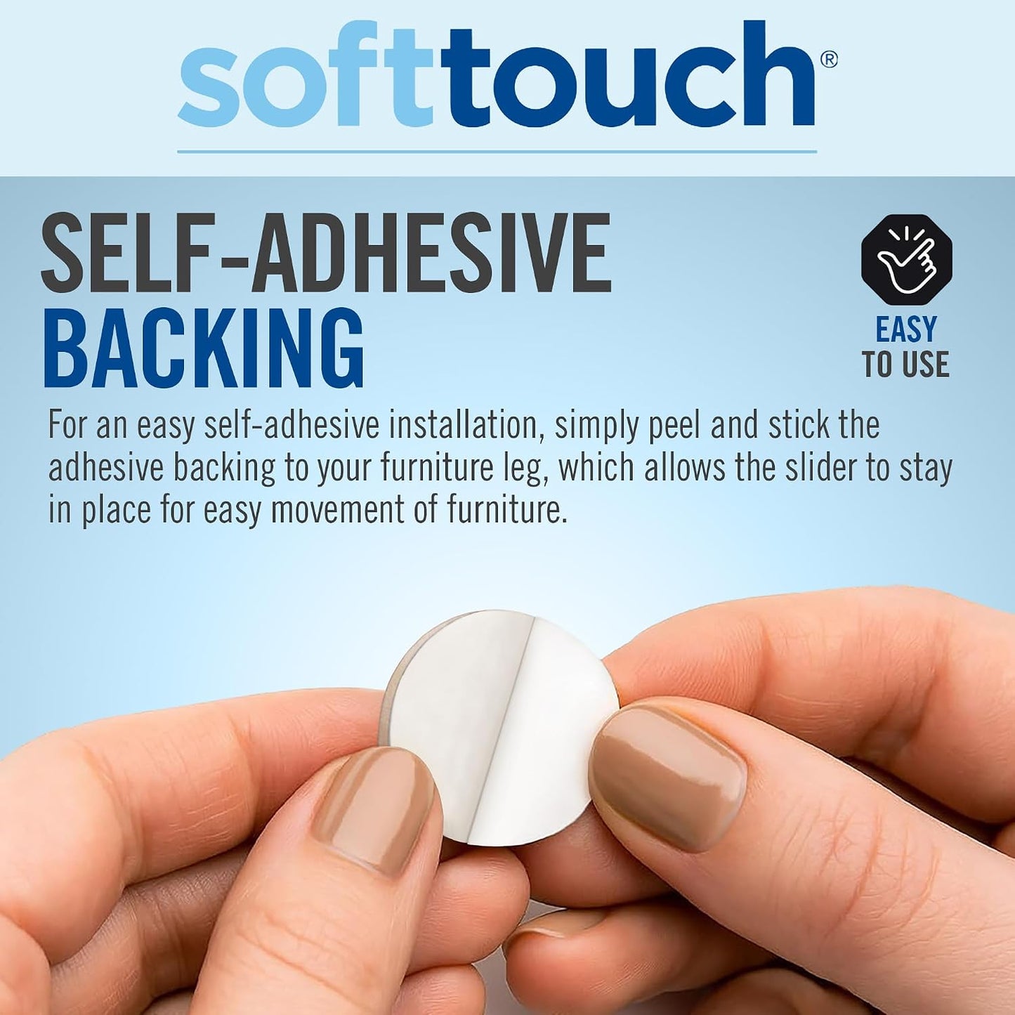 SoftTouch 1.5" Round Reusable Felt Furniture Sliders for Hard Surfaces, Noise-Reducing Adhesive Furniture Moving Pads for Beds, Sofas, Dressers, Set of 24, Beige