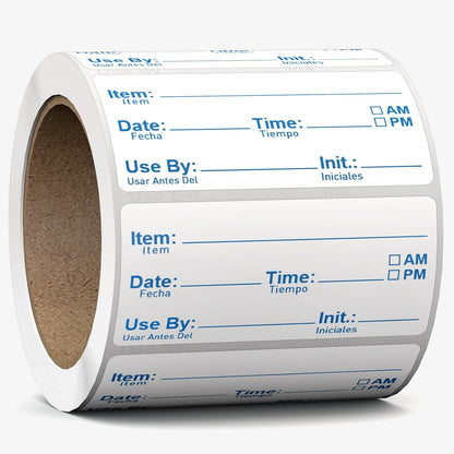 2"x1" Instantly Dissolvable Food Labels Roll 200 Pcs | Fast Dissolve in 30 Sec, Zero Residue, Removable Freezer Labels for Food Storage Containers Perfect for Jar Bottles Glass