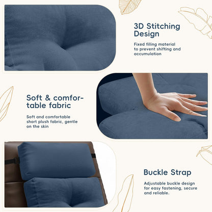 2-Piece Neck Pillow Lumbar Support Cushion for Recliner, Ergonomic High-Density Foam Backrest with Adjustable Headrest, Soft Comfy Back Support for Office Chair, Sofa, Couch, Pain Relief, Beige