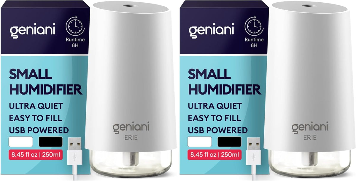 GENIANI Cool Mist Air Humidifiers for Bedroom, Plants, and Large Rooms - Quiet Humidifiers for Baby Room with Auto Shut Off & Night Light (3.9L, White)