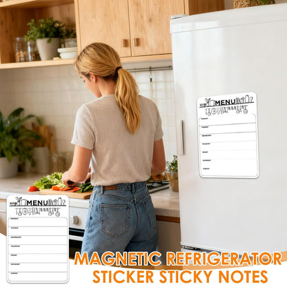 Magnetic Weekly Meal Planner, Fridge Dry Erase Menu Board (A) | 8 x 12 inch dry erase whiteboard with strong magnetic backing for weekly menus, notes, grocery lists, families and roommates