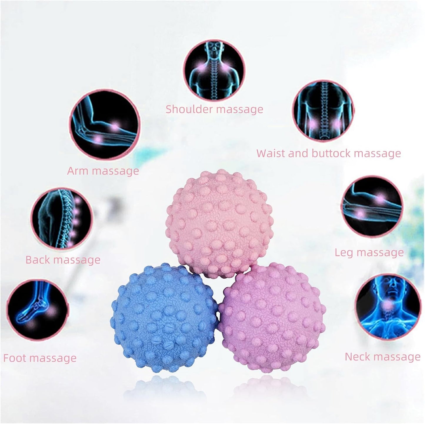 WOVTE Massage Lacrosse Ball Therapy for Sore Muscles Myofascial Release | Shoulders, Neck, Back, Foot, Body, Deep Tissue, Trigger Point, Muscle Knots, Yoga