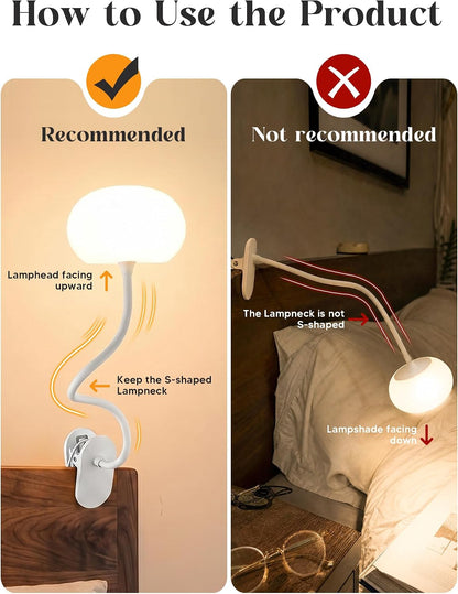 Clip on Lamp, 10 RGB Colors+10 Brightness Clip on Desk Lamp for Dorm Lamp