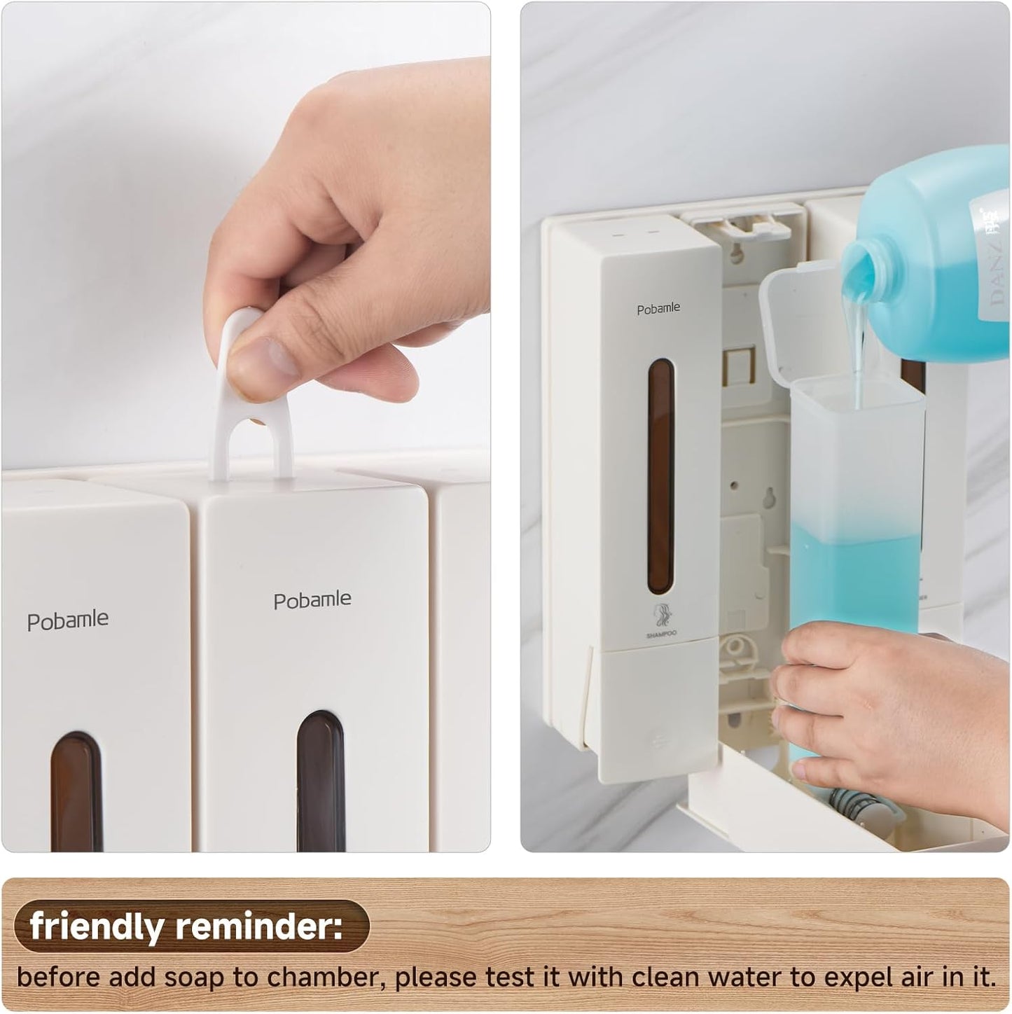 1984 Shower Soap Dispenser Bathroom Set Shampoo Conditioner Body Wash Dispenser Wall Mounted Shower Shampoo Dispenser 3 Chamber No Drill for Home Star Hotel 3 x 400ml Pink