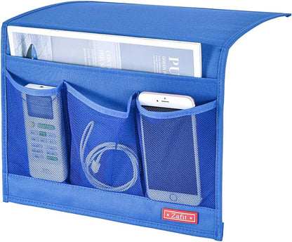 Zafit 5 Pockets Bedside Caddy, Bedside Storage Organizer for Water Bottles, Magazines, Phone, Glasses (5 Pockets-Grey)