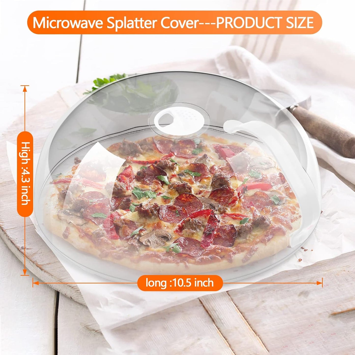 Microwave Cover for Food Splatter, BPA Free, Microwave Plate Cover Guard Lid with Handle, Food Cover Steam Vents Keeps Microwave Oven Clean-2 Pack