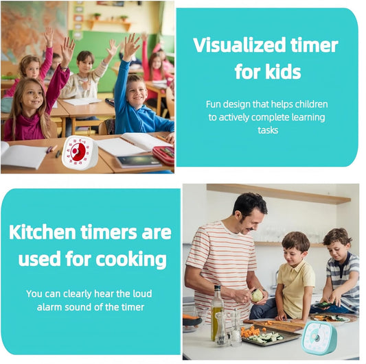 Visual Timer for Kids - 60 Minute Visual Kids Timer for Classroom Home Office, Countdown Timer for Cooking Teaching Working Meeting (Orange)