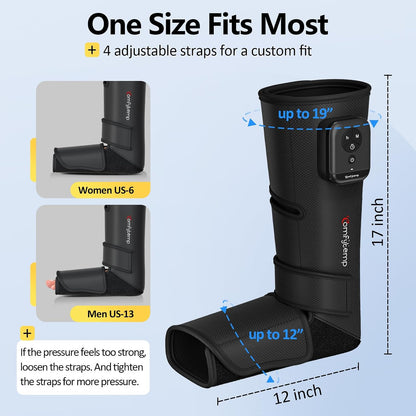 Comfytemp Air Compression Leg Massager for Circulation and Pain Relief FSA | Cordless & Rechargeable, Recovery for Varicose Veins, RLS, Foot and Calf Compression Boots, HSA Eligible (Fit Calf 13"~19")