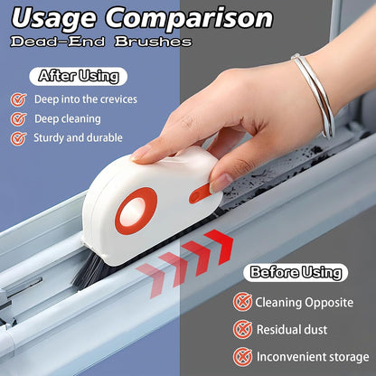2pcs 2 in 1 Groove Cleaning Brush, Easy to Store Window Track Cleaning Tools, Multifunction Window Track Cleaner, Track Cleaning Tools Suitable for Sliding Door Tracks, Shutter Door Window Track