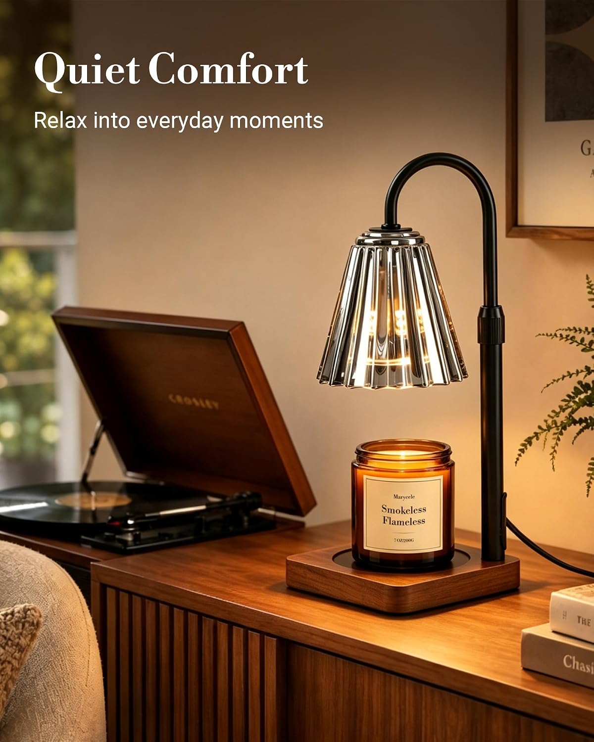 Vintage Candle Warmer Lamp with Timer Dimmer, Adjustable Height | Vintage farmhouse style with 2 bulbs, adjustable height, timer and dimmer for flameless fragrance in bedroom or home gifts