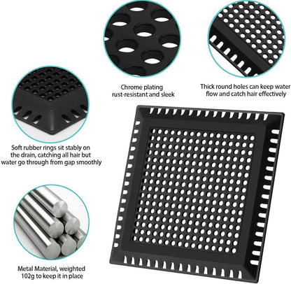 Aojuxix Shower Drain Hair Catcher/Drain Strainer/Shower Drain Cover | Stainless Steel and Silicone Hair Trap for Bathroom Floor Drain (Patented Product)