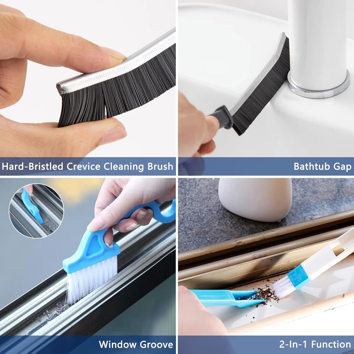 CRAFNEW 14Pcs Small Crevice Cleaning Brush Set, Groove Gap Cleaning Tool | Ideal for cleaning kitchens, bathrooms, corners, sinks, doors, window tracks and cups