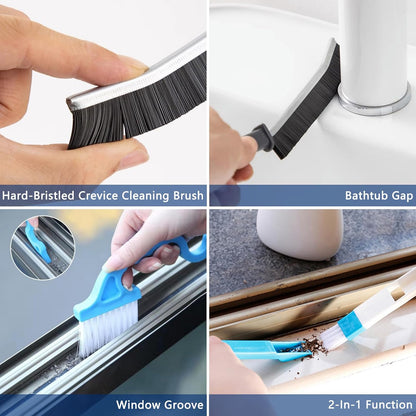 CRAFNEW 14Pcs Small Crevice Cleaning Brush Set, Groove Gap Cleaning Tool | Ideal for cleaning kitchens, bathrooms, corners, sinks, doors, window tracks and cups