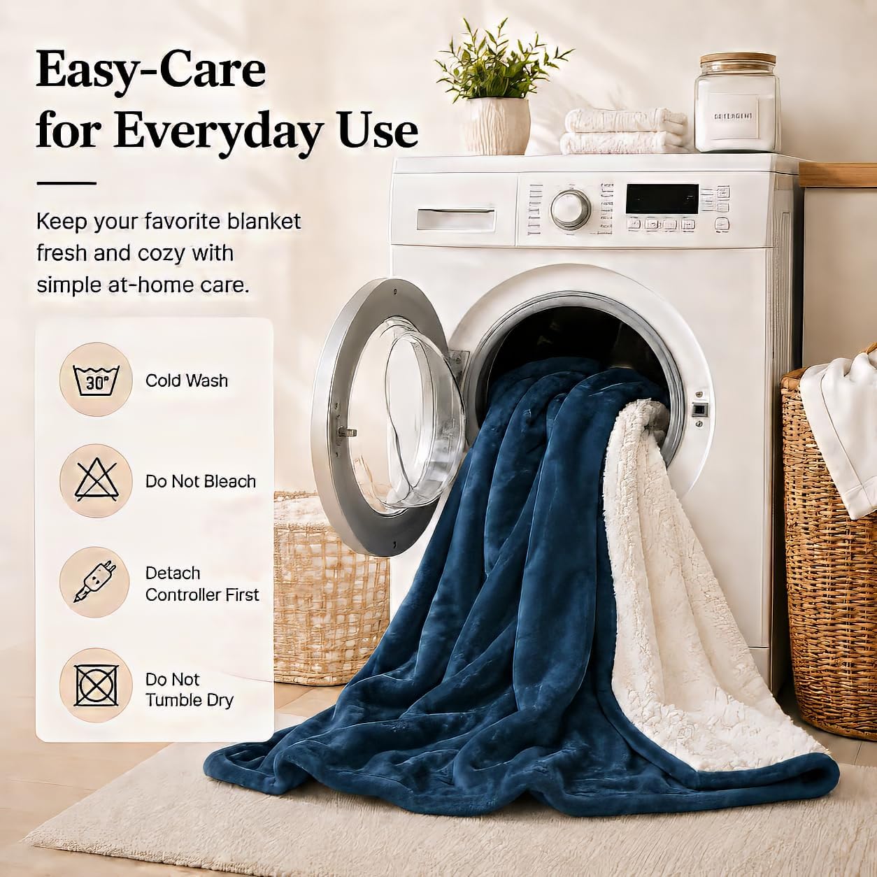 Electric Heated Blanket Full Size 72"x84" – Light Gray | ETL for Safe Overnight, 4 Heat Settings & 10H Auto Off, Dual-Sided Microplush Sherpa for Home Night, Machine washable