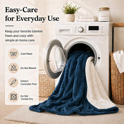 Electric Heated Blanket Full Size 72"x84" – Light Gray | ETL for Safe Overnight, 4 Heat Settings & 10H Auto Off, Dual-Sided Microplush Sherpa for Home Night, Machine washable