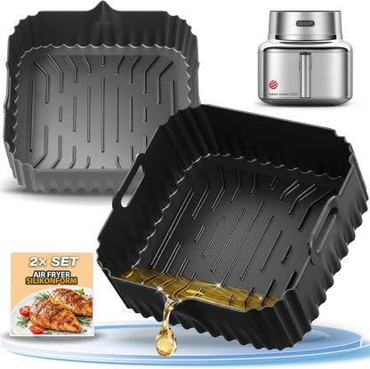 Silicone Air Fryer Liners for COSORI Iconic Stainless Steel 6.5 Qt 2 Pack