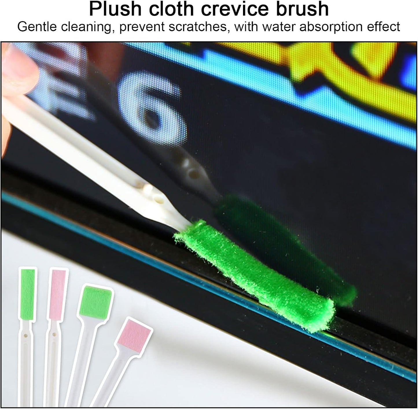 Crevice Cleaning Brushes (White) Deep Clean Set for Kitchen, Appliances, Grout, and Narrow Spaces - Small Detail Scrub Brush for Tile