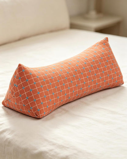 Cervical Buckwheat Neck Roll Pillow for Pain Relief, Firm Neck Support Bolster for Back Sleepers, Washable Cover, Ideal for Office Lunch Break, Blue 15 X 5 Inches