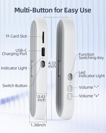Under Pillow Speaker Bluetooth for Sleeping: Private White Noise Speaker with Bone Conduction for Sleep -Silver