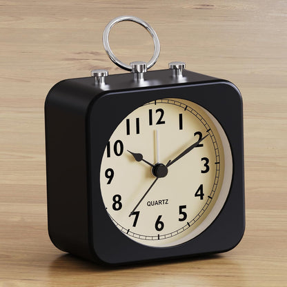 AYRELY® Small Metal Alarm Clock, Desk and Table Clock for Travel