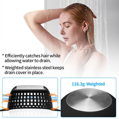 Aluvor Shower Drain Hair Catcher Bathtub Drain Cover Sink Drain Protector | Bathroom Sink & Bathtub Drain Strainer for Pop-Up & Regular Drains, Silver Grey