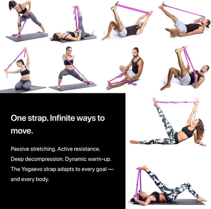YogaEVO Elastic Stretching Strap with Loops for Physical Therapy