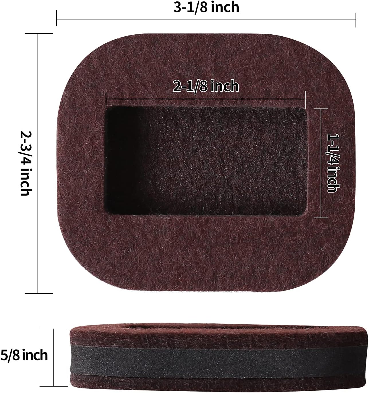 12 PCS Felt Furniture Coasters Caster Cups for Hardwood Floors, Felt Bottom Furniture Pads, Bed Office Chair Fridge Furniture Wheel Stopper to Prevent Sliding and Scratches (Black, L: 2.6" * W:1.8")