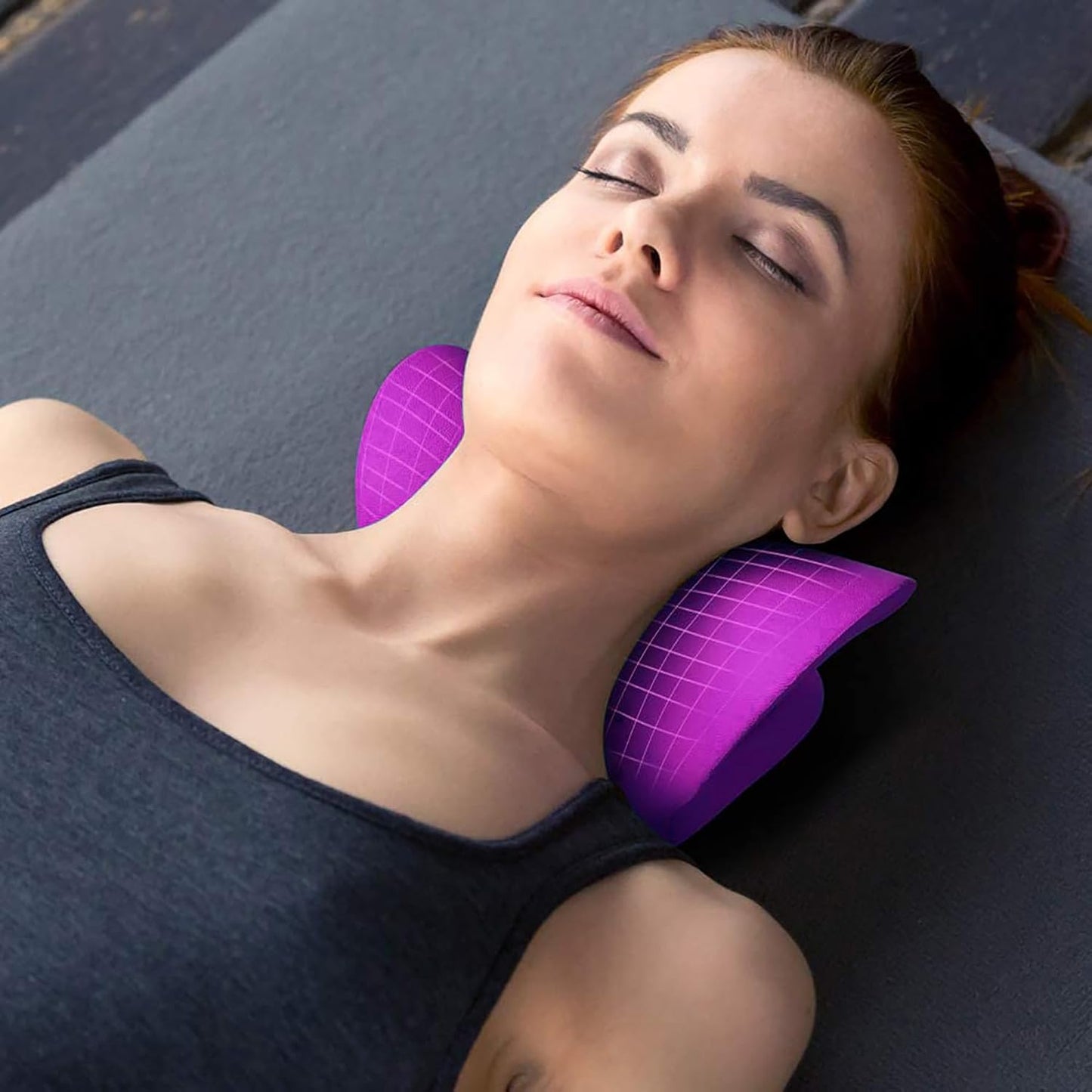 RESTCLOUD Neck and Shoulder Relaxer, Cervical Traction Device for TMJ Pain Relief and Cervical Spine Alignment, Chiropractic Pillow Neck Stretcher (Blue)