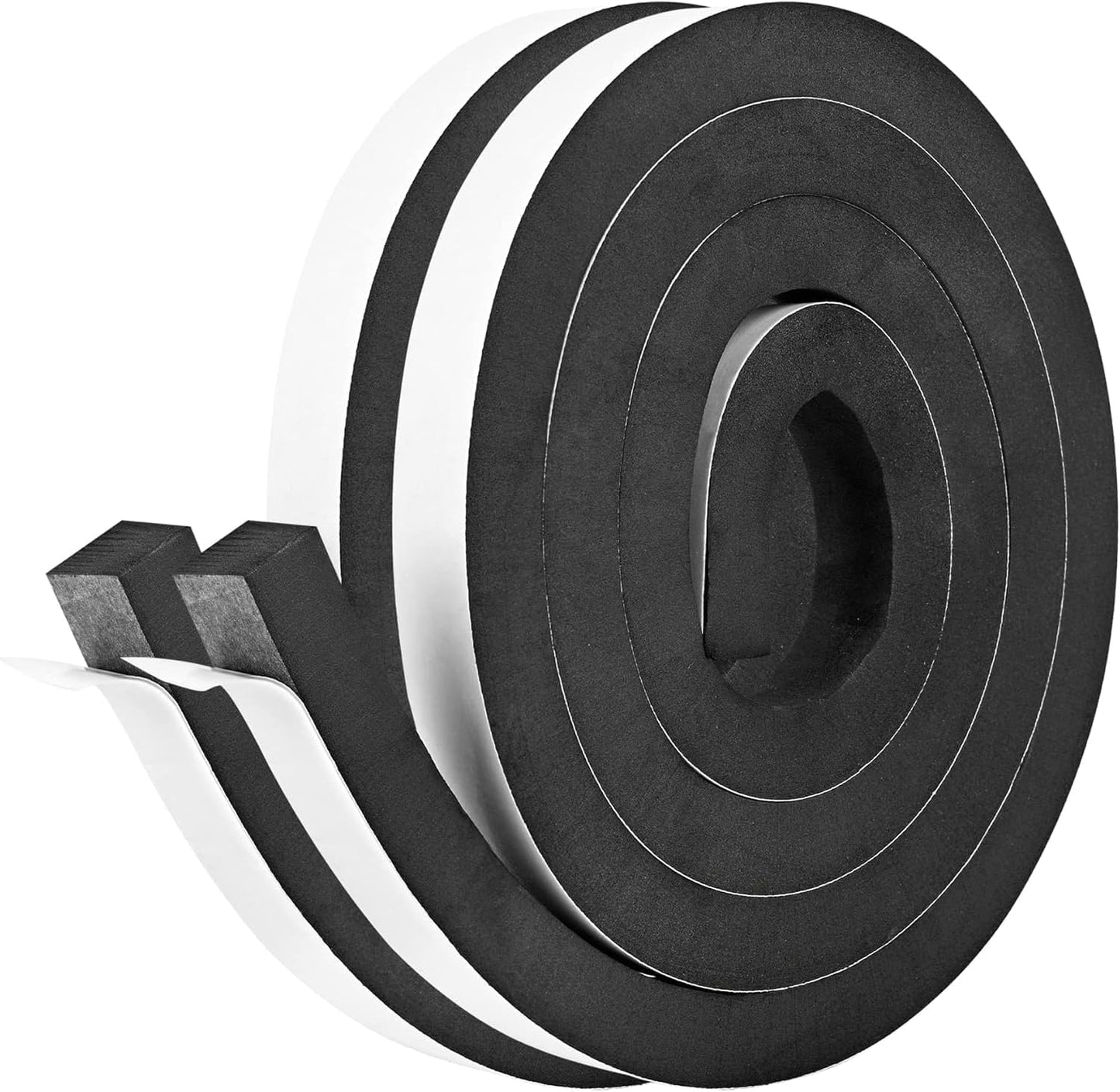 Kikerike Self Adhesive Foam Tape Weatherstrip 1/2In x 1/4In x 42Ft High Density Foam Insulation Strips Seal Weather Stripping with Strong Adhesive for Door and Window Sound Isolation Soundproofing