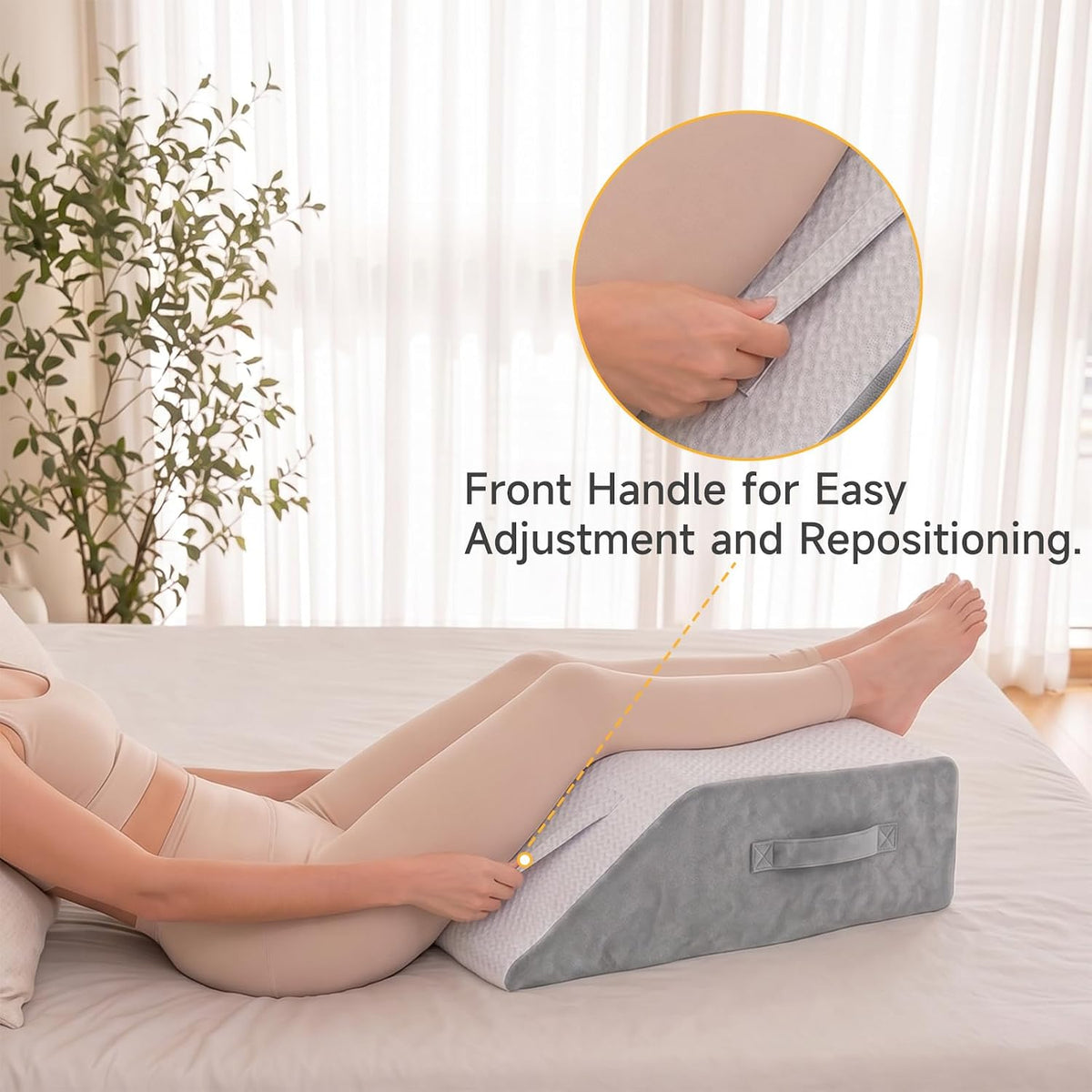Wedge Pillow for Legs Elevation, 23.2x16.5x7.5in, White