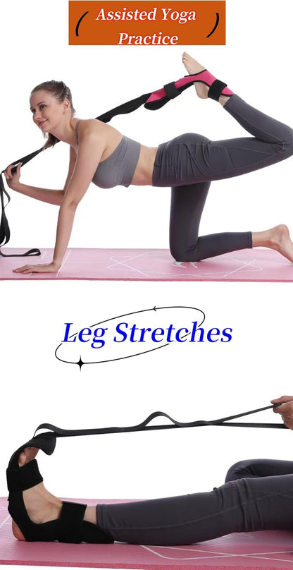 Foot and Calf Stretcher Stretching Strap For Plantar Fasciitis - Hamstring Stretcher Stretching Strap for Achilles Tendonitis, Leg Stretcher Ligament Stretching Belt for yoga, exercise, Plantar Fasciitis, Pain Relief, recovery and increasing mobility