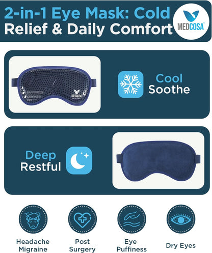 Medcosa Eye Ice Pack - Cool & Soothe Your Tired Eyes with Our Cold Gel Mask - Cooling for Puffy Eyes & Aiding Sleeping