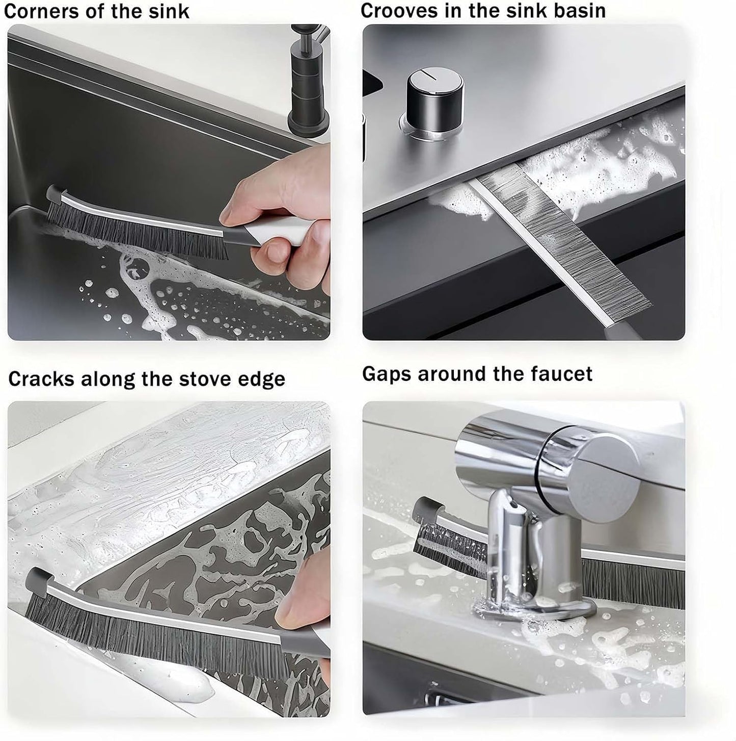 9-Piece Commercial-Grade Crevice Cleaning Brush Set, Ultra-Stiff Heavy-Duty Gap Scrubber Tools for Bathroom Grout, Window Tracks & Auto Detailing, Zero Cross-Contamination Arsenal