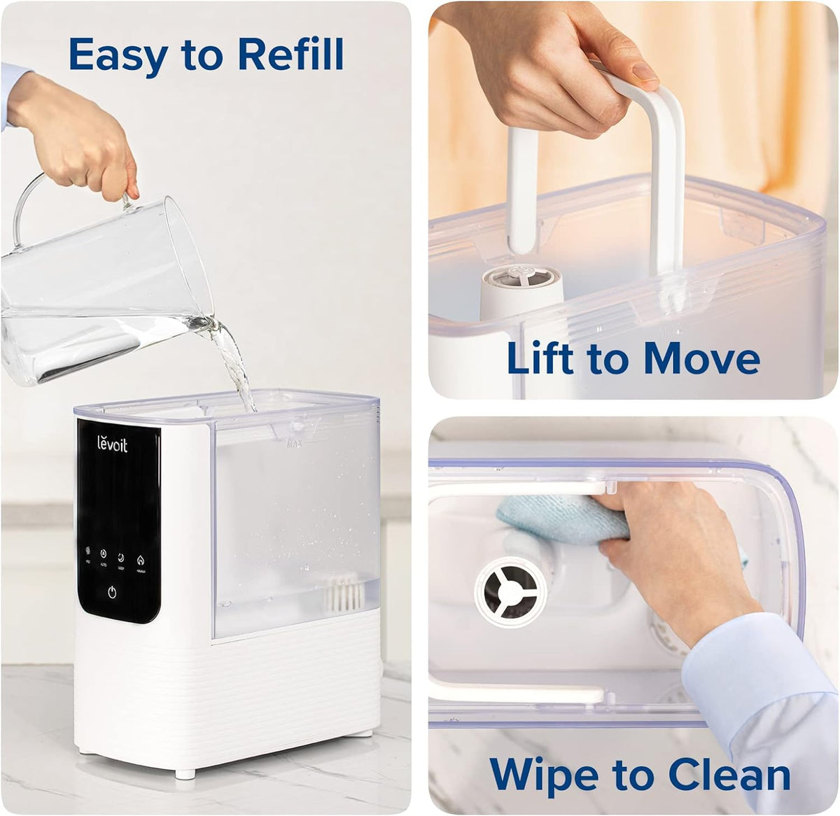 Levoit Humidifiers for Bedroom, Smart Warm and Cool Mist, Symptom Relief