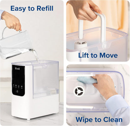 Levoit Top Fill Humidifiers for Bedroom, 2.5L Tank for Large Room, 25dB
