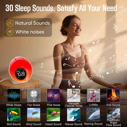 Wake Up Light Sunrise Alarm Clock, White Noise Sleep Sound Machine