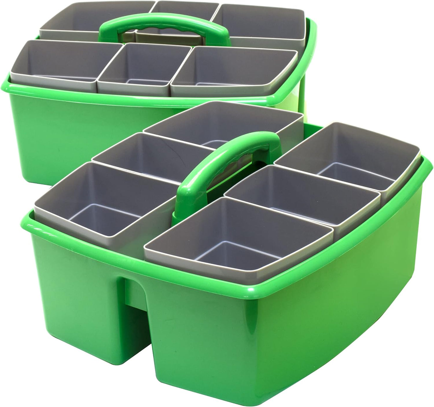 Storex 2-Compartment Large Cleaning Caddy – Multipurpose Supply Organizer with Handle - Black, 1-Pack (00973A06C)