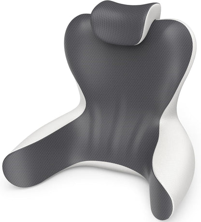 Reading Pillow for Bed, 22”H Back Pillow for Sitting Up,Bed Chair Pillows with Lumbar Rest & Neck Support,Backrest Cushion with Arms for Reclining,Gaming,Resting,Watching TV in Couch or Floor