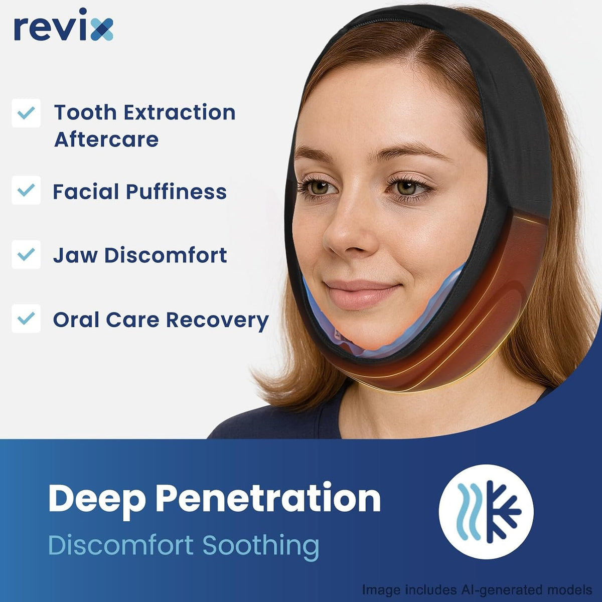 REVIX 30-Min Wisdom Teeth Ice Pack Head Wrap with 3-Layer Gel Cooling