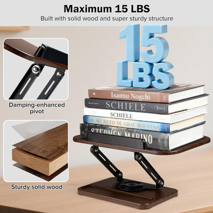 Book Stand with Light & Storage, Book Holders for Reading Hands Free