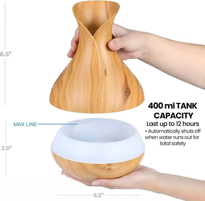 Sierra Modern Home Smart WiFi Humidifier - Aromatherapy Essential Oil Diffusers with App Control & Voice Control - Works with Alexa & Google Home - 400ml Ultrasonic Diffuser & Humidifier - Dark Brown