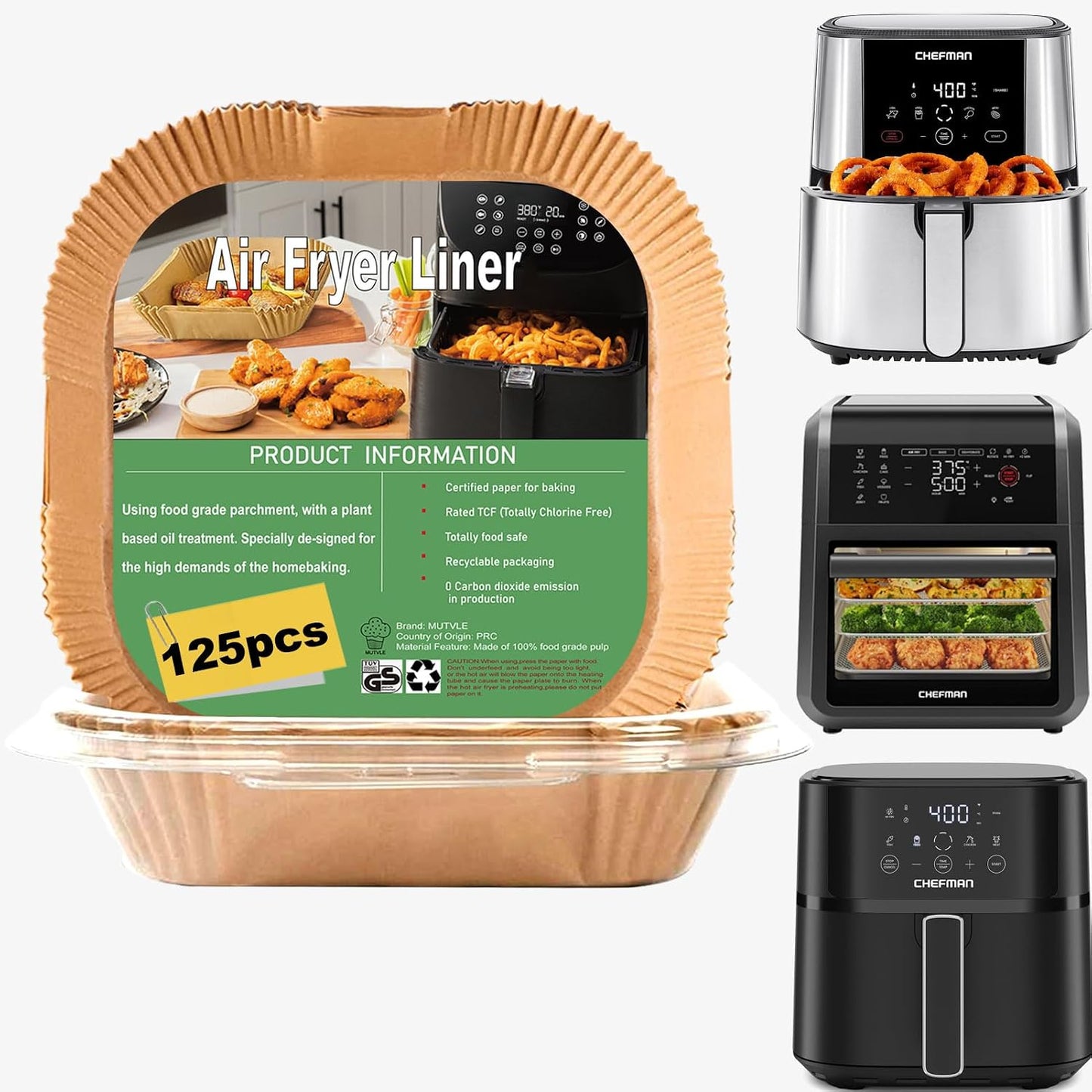 Air Fryer Liners for bella 4Qt Slim Air Fryer, Bella Air Fryer Accessories, Parchment Paper Liners Disposable Rectangular for Ninja Foodi 2-Basket, Instant Pot Vortex Plus, PowerXL Vortex(100Pcs)