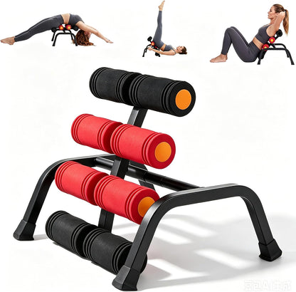Mini Inversion Table with Rollers, Spinal Decompression Table Rollers | Back Extension Machine for Back Pain Relief, Easy to Assemble & 297 Weight Capacity, Home Gym Equipment